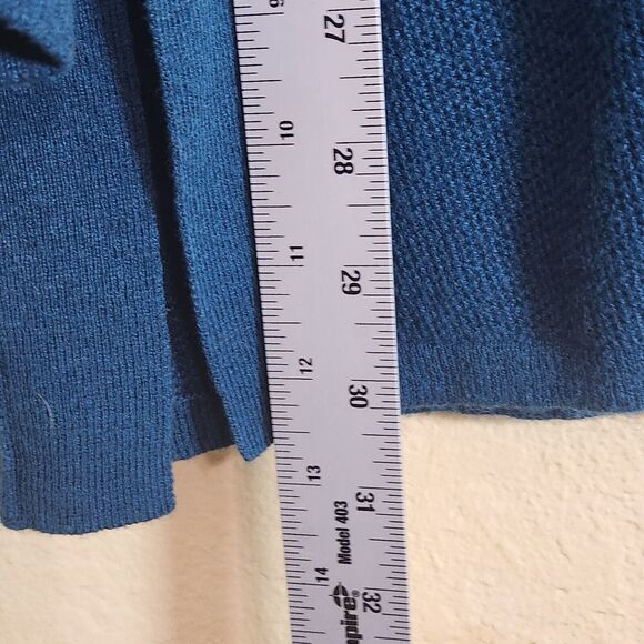 J. Jill Womens XL Knit Top‎ Blue Silk Cotton Blend Lightweight V Neck Tunic - Picture 5 of 7